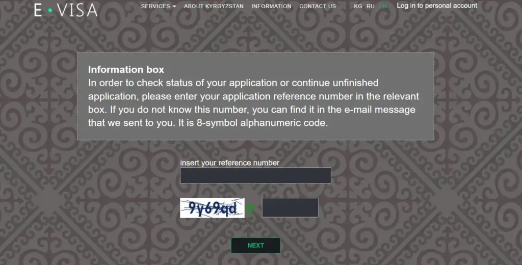 Kyrgyzstan visa check by passport number